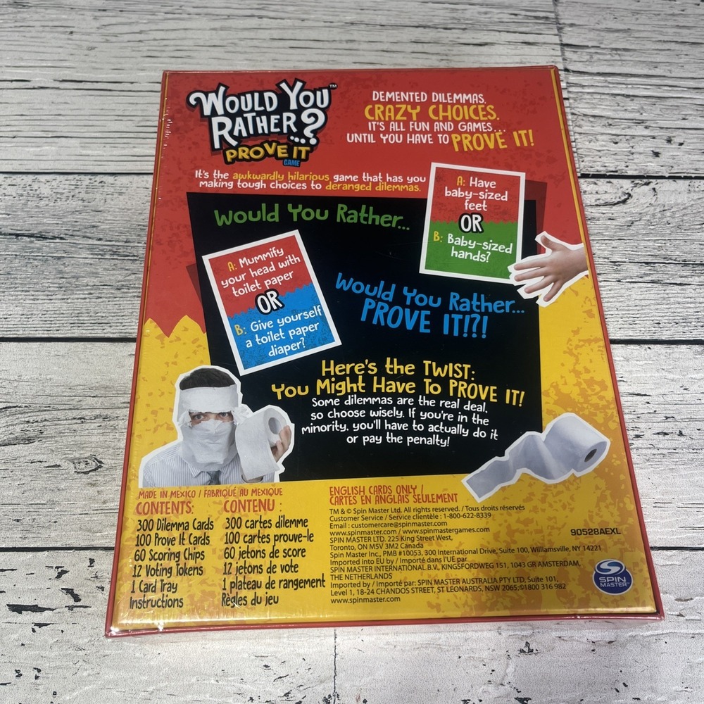 Would You Rather? Prove It Game By Spin Master Ages 8+ New Sealed 3-6 Players - Picture 2 of 2